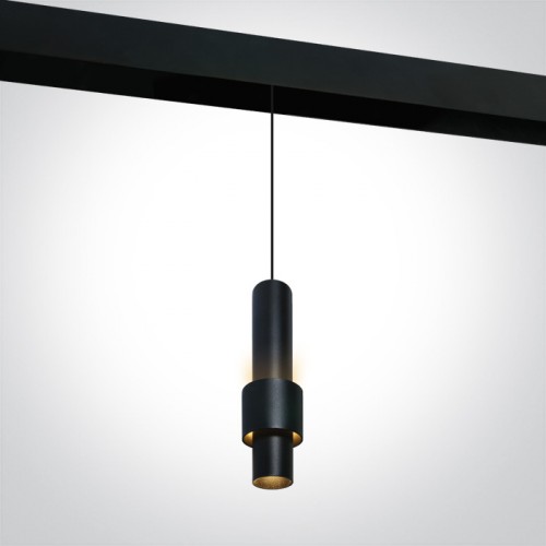 Lampa pendul LED pentru sina magnetica 7W, optica ajustabila, lumina alb calda 3000K, finisaj negru