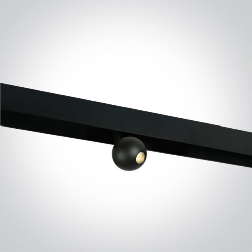 Proiector LED orientabil pentru sina magnetica 7W, lumina alb calda 3000K, finisaj negru