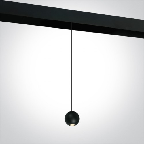 Lampa suspendata LED pentru sina magnetica 7W, lumina alb calda 3000K, finisaj negru