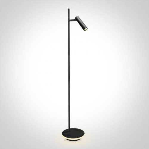 Lampa cu picior LED 3W+8W, lumina alb calda 3000K, culoare negru