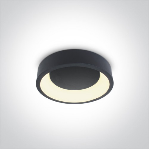 Plafoniera LED 20W, rotunda, lumina alb calda 3000K, culoare antracit