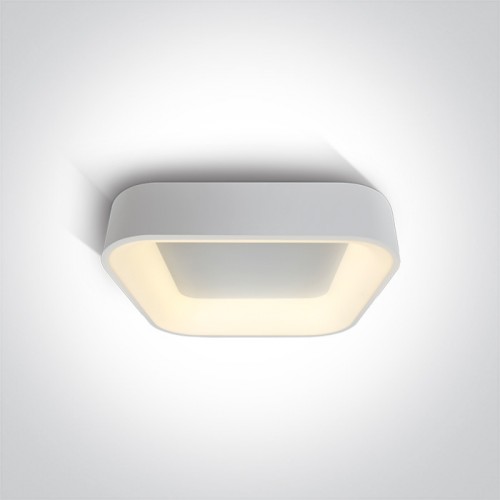 Plafoniera LED 38W, dreptunghiulara, lumina alb calda 3000K, culoare alb