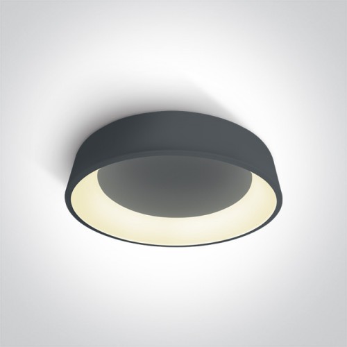 Plafoniera LED 42W, rotunda, lumina alb calda 3000K, culoare antracit