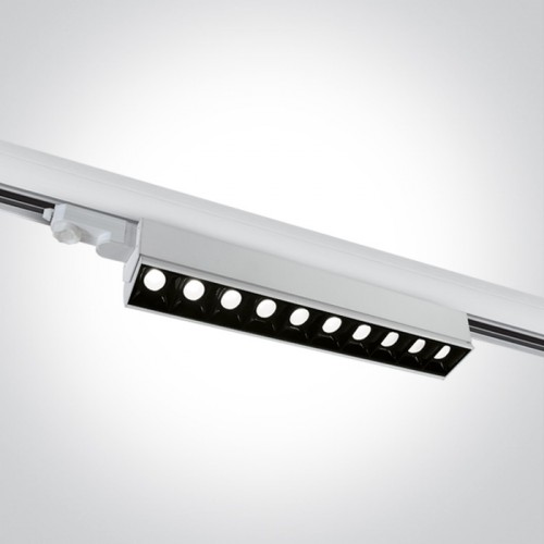 Proiector liniar LED pentru sina 10x5W, lumina alb neutra 4000K, culoare alb