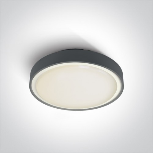 Plafoniera LED 30W, rotunda, lumina alb calda 3000K, culoare antracit