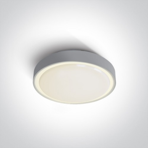 Plafoniera LED 16W, rotunda, lumina alb calda 3000K, culoare gri