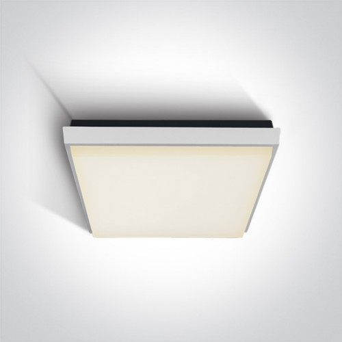 Plafoniera LED 30W, patrata, lumina alb calda 3000K, culoare alb