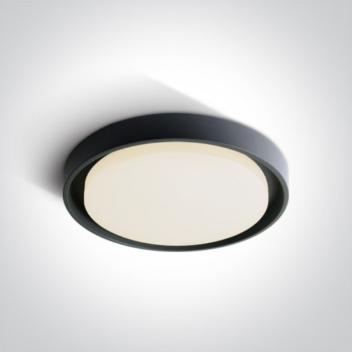 Plafoniera LED 30W, rotunda, lumina alb calda 3000K, culoare antracit