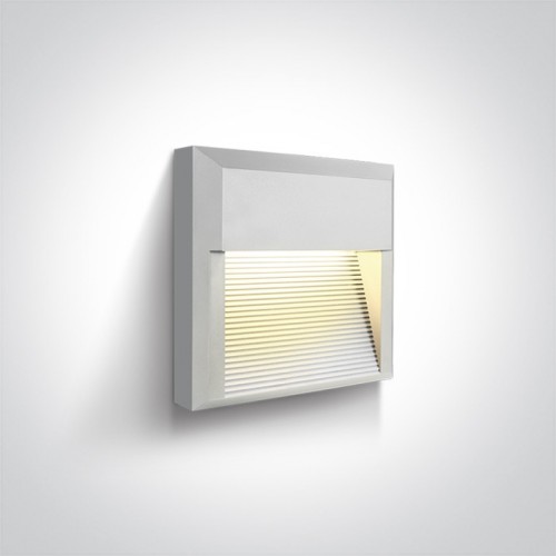 Aplica de perete LED 8W, dreptunghiulara, lumina alb calda 3000K, culoare alb