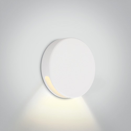 Aplica de perete LED 2W, rotunda, lumina alb calda 3000K, culoare alb