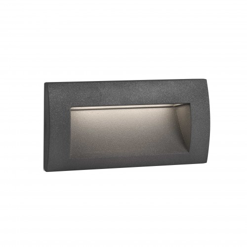 Aplica de perete exterior incastrata LED 3W Sedna, dreptunghiulara, finisaj gri inchis