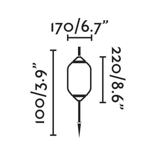 Lampa alba mat cu tarus pentru gradina, inaltime 10 cm, abajur 17 cm